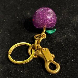 Purple Glitter Keychain with Gold Accents